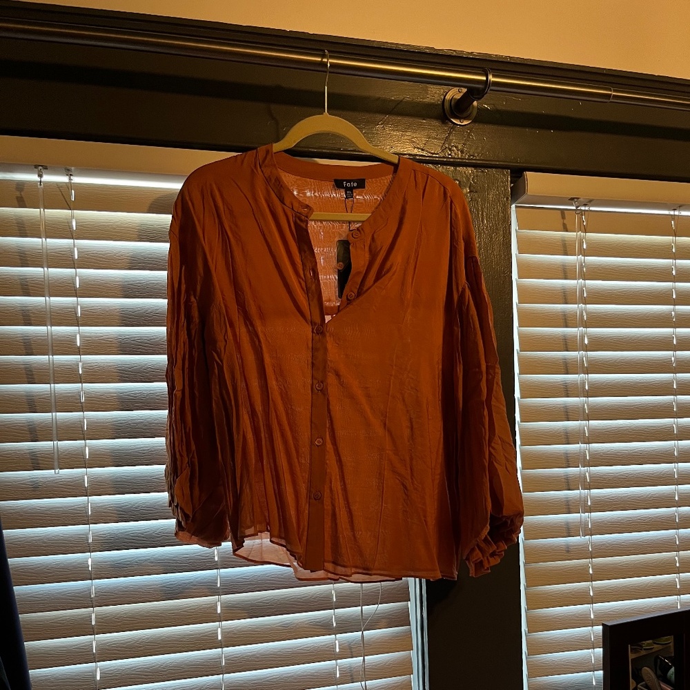 NWT VICI Asher Balloon Sleeve Button Down - Size XL